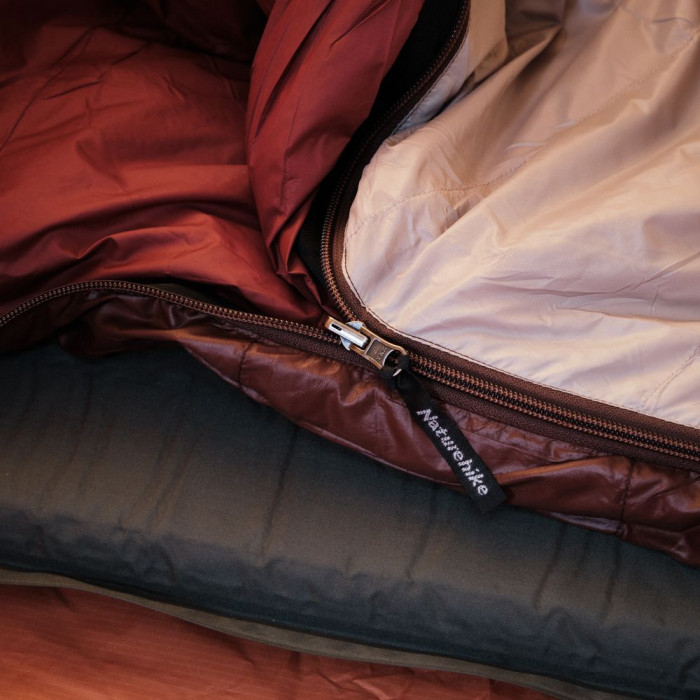 Спальник з натуральним пухом Naturehike Snowbird NH20YD001, p-р L, коричневий 720 г 
