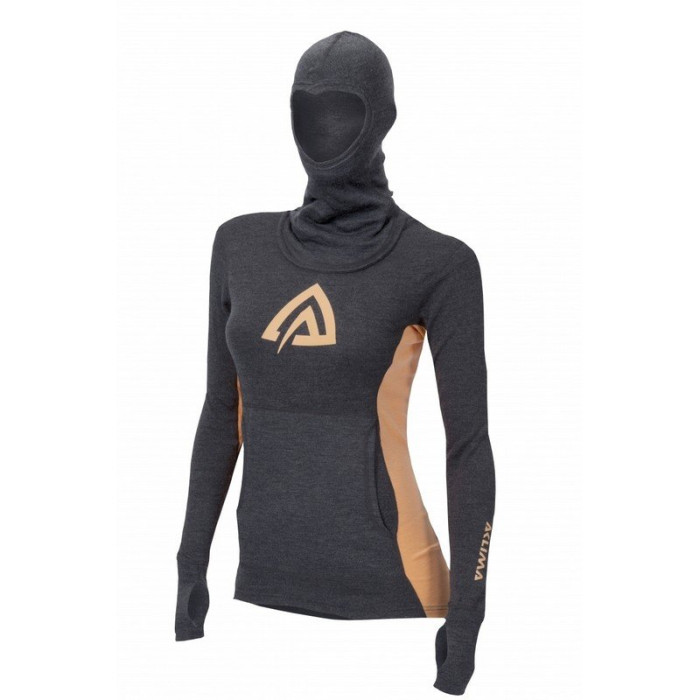 Худі жіноче Aclima WarmWool Hood Sweater Woman Marengo/MuskMelon, M 