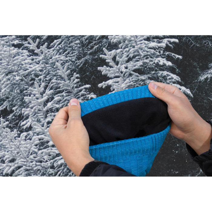 Водонепроникна шапка Dexshell Heathered Rib Knit Beanie, onesize (56-58 см), блакитний 