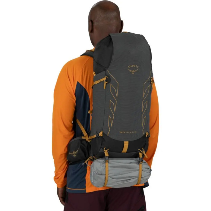 Рюкзак Osprey Talon Velocity 30 dark charcoal/tumbleweed yellow - S/M - чорний 