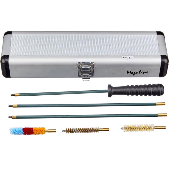 Набір для чищення MEGAline 8к. алюмінієвий короб, сталь в обплетенні 