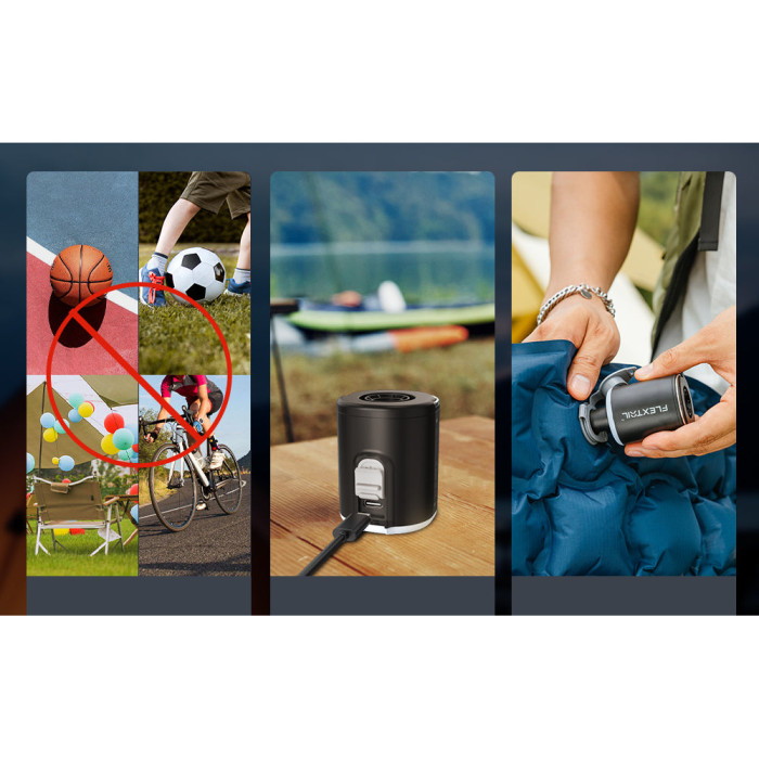 Насос-ліхтар кемпінговий Flextail Tiny Pump 2X, чорний 