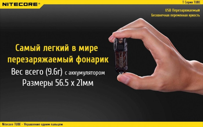 Ліхтар-брелок Nitecore TUBE V2.0, 55 люмен (синій) 