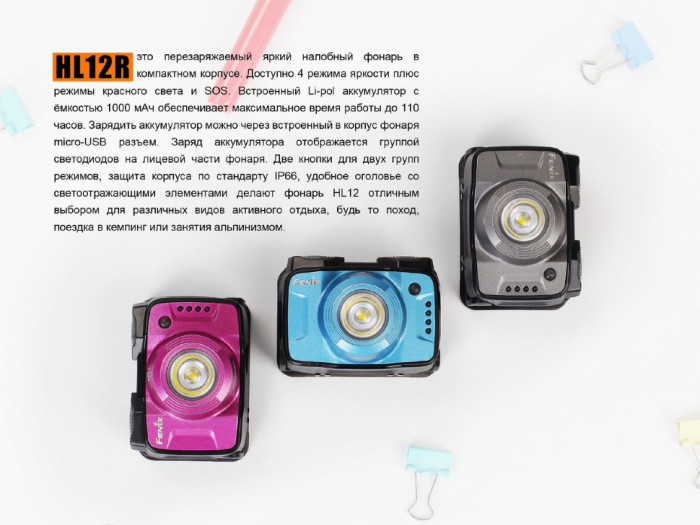 Ліхтар Fenix HL12R Cree XP-G2 (фіолетовий) 