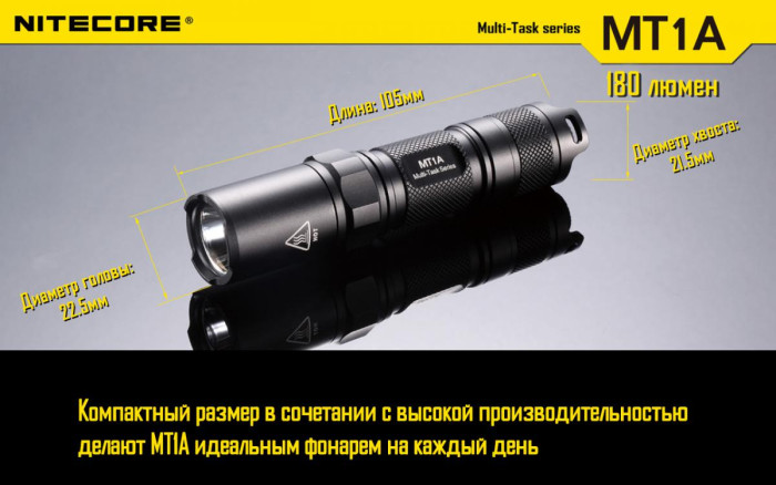 Карманный фонарь Nitecore MT1A, 180 люмен  