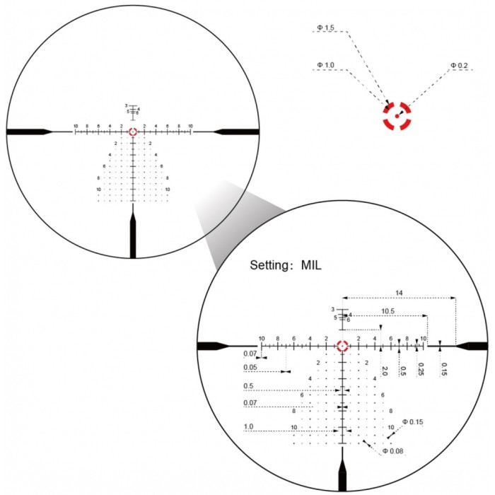 Прицел оптический Vector Optics Continental X10 1-10x28 (34 мм) ED FFP illum. VET-CTR FDE  