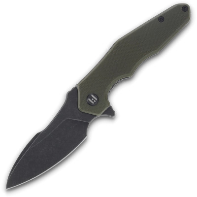 Нож Hightron Mini Ventura, D2, G10, зеленый, черный stonewash клинок