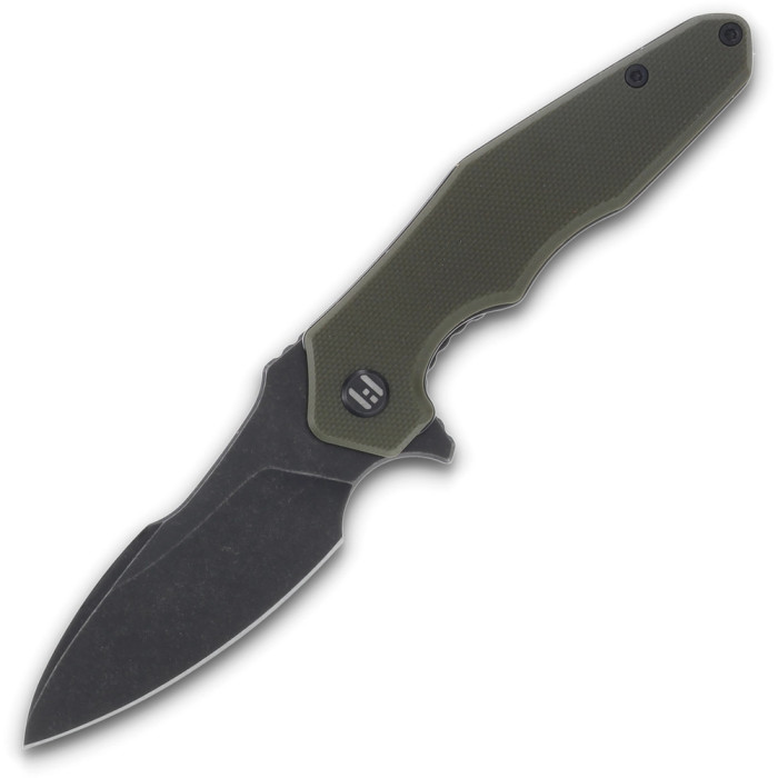 Нож Hightron Mini Ventura, D2, G10, зеленый, черный stonewash клинок  