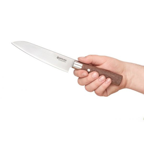 Нож кухонный Boker Damascus Walnut Santoku  