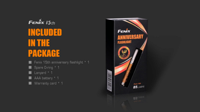 Фонарик-брелок Fenix F15 , серый,XP-E2 R3, 85 люмен  