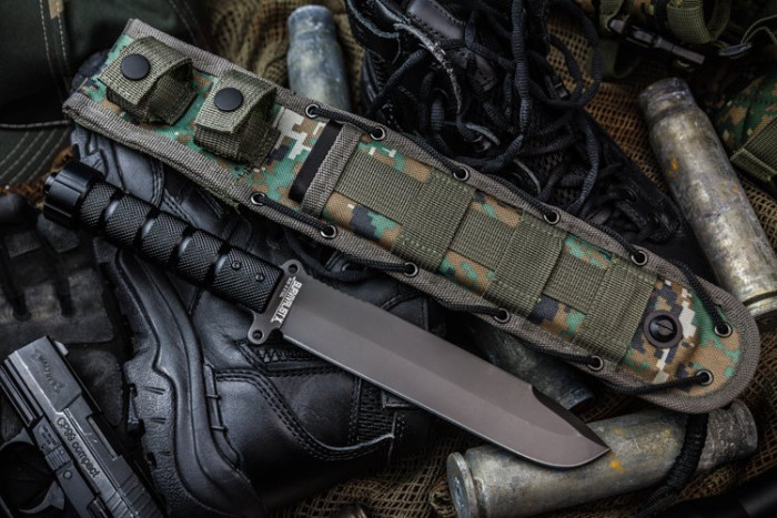 Нож Kizlyar Supreme Survivalist X, сталь AUS8, Gray Titanium  