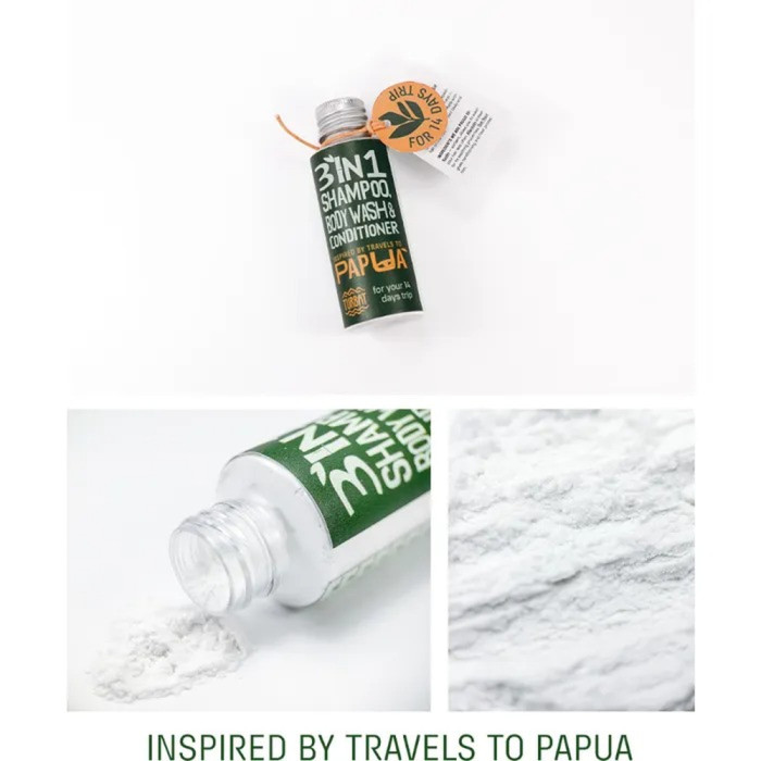 Сухой шампунь-мыло-кондиционер Turbat Papua - 30г/50мл  