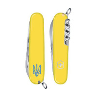 Нож Spartan Ukraine 91мм/12функ/желт /Тризуб.син.