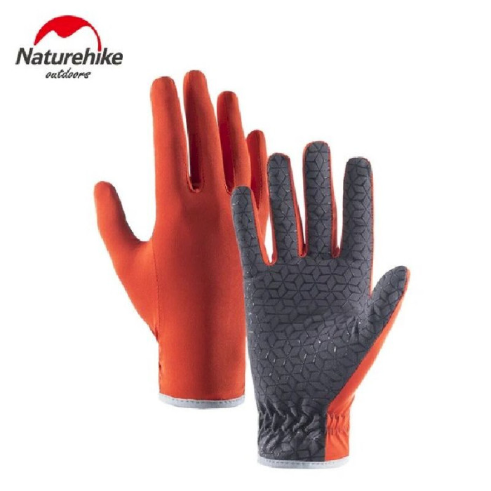 Перчатки нескользкие трикотажные Naturehike NH21FS035, размер L, оранжевые  