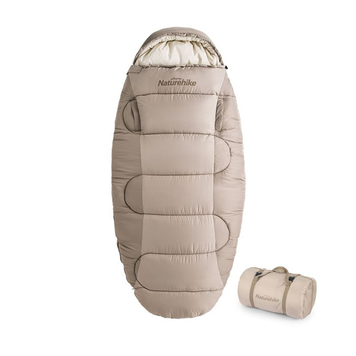 Спальный мешок овальный Naturehike PS300 NH20MSD03, правый, бежевый  