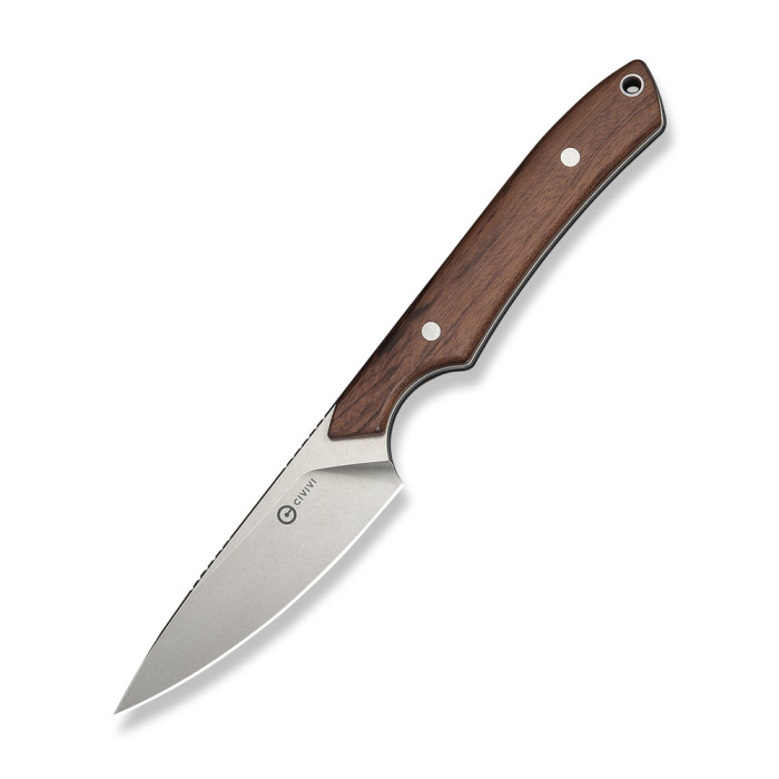 Нож фиксированный карманный Civivi High Grass Field Knife (7,4 см) 14C28N / Wood дерево с чехлом  