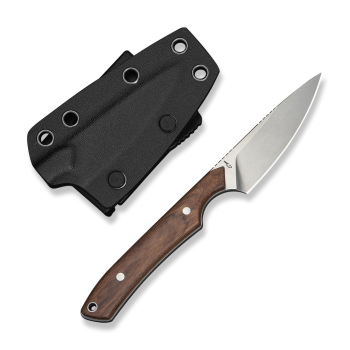 Нож фиксированный карманный Civivi High Grass Field Knife (7,4 см) 14C28N / Wood дерево с чехлом  