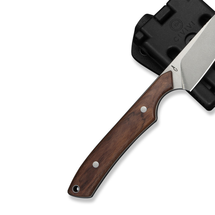 Нож фиксированный карманный Civivi High Grass Field Knife (7,4 см) 14C28N / Wood дерево с чехлом  