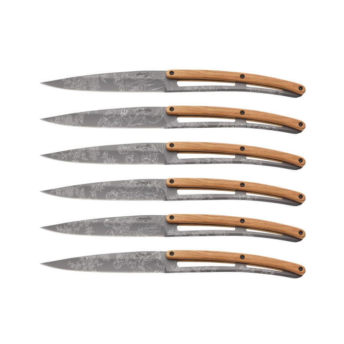Набор ножей 6 Deejo Steak Knives, titan finish "Blossom" 