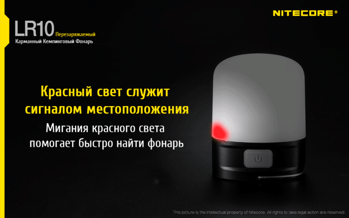 Кемпинговый фонарь Nitecore LR10 High CRI,250 люмен, желтый  