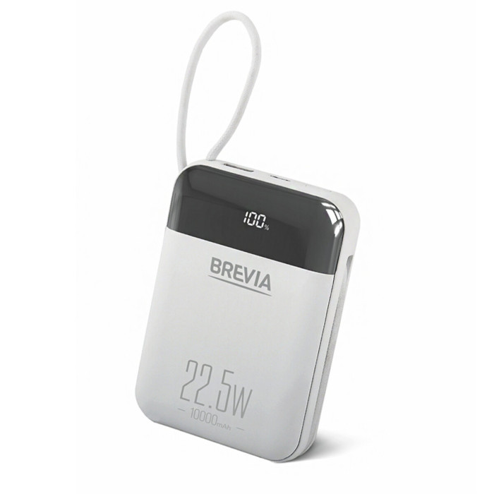 Повербанк (Power Bank) Brevia 10000mAh 22.5W Type-C+Lightning Cable, Li-Pol, LCD  