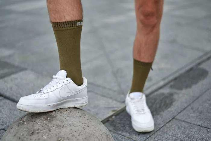 Водонепроницаемые носки DexShell Ultra Thin Crew, хаки/серый M (39-42)  