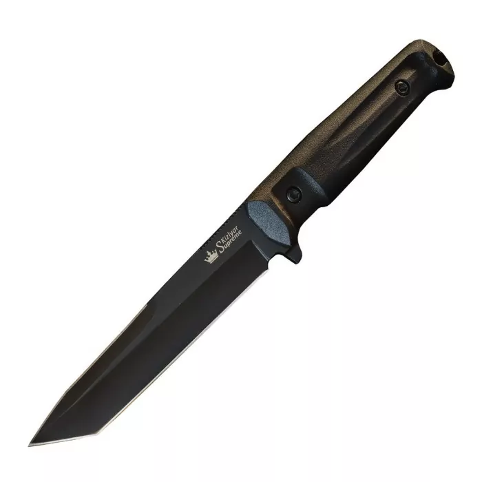 Нож Kizlyar Supreme Aggressor черный, сталь D2, черные ножны  