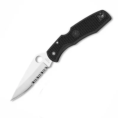 Нож Spyderco Endura Black FRN, полусеррейтор