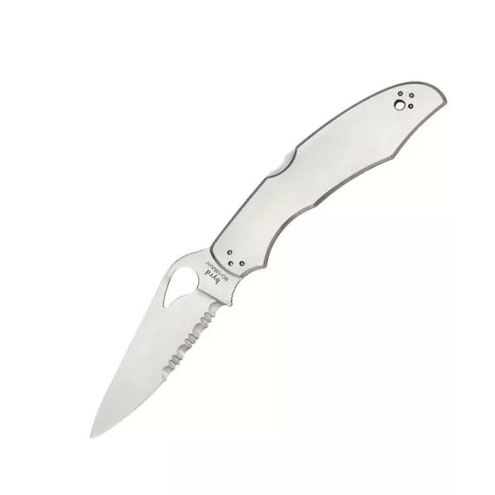 Нож Spyderco Byrd Cara Cara 2 Steel Handle, полусеррейтор BY03PS2 