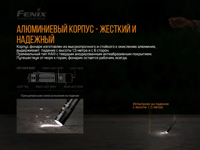 Карманный фонарь Fenix PD36R, 1600 люмен  