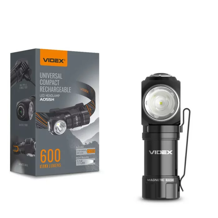 Портативный светодиодный фонарик VIDEX VLF-A055H 600Lm 5700K  