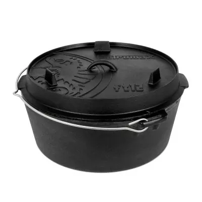 Казан-жаровня чугунная Petromax Dutch Oven ft12 плоское дно 10,8 л