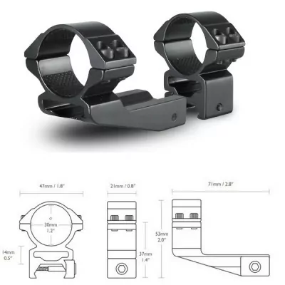 Кольца Hawke Reach Forward 30mm/Weaver/High extension 2"  