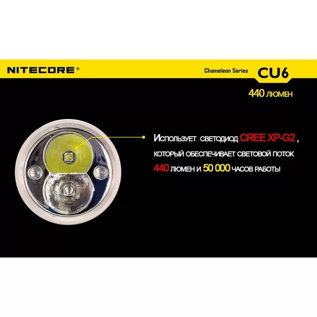 Тактический фонарь Nitecore CU6 (белый + ультрафиолет + RGB), 440 люмен  