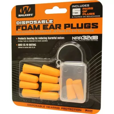 Беруши Walker's в блистере 5 пар/уп с контейнером оранжевый (GWP-FP5PK)