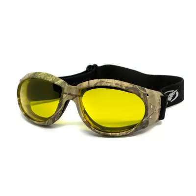 Защитные очки с уплотнителем Global Vision Eliminator Camo Forest (yellow), желтые в камуфлированной оправе