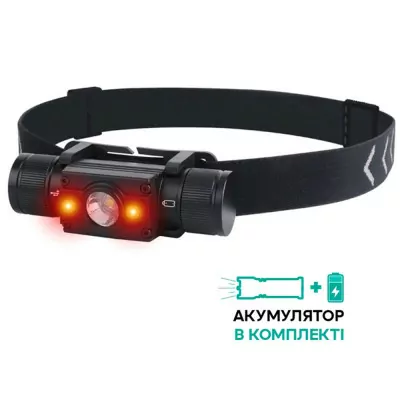 Фонарь налобный Wurkkos HP300 USB-C Rechargeable 18650 с красным светом, черный