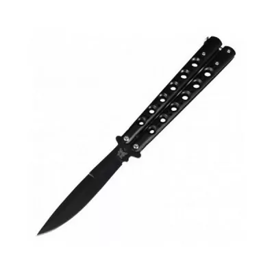 Нож бабочка Benchmade с лезвием лепесток, черный реплика