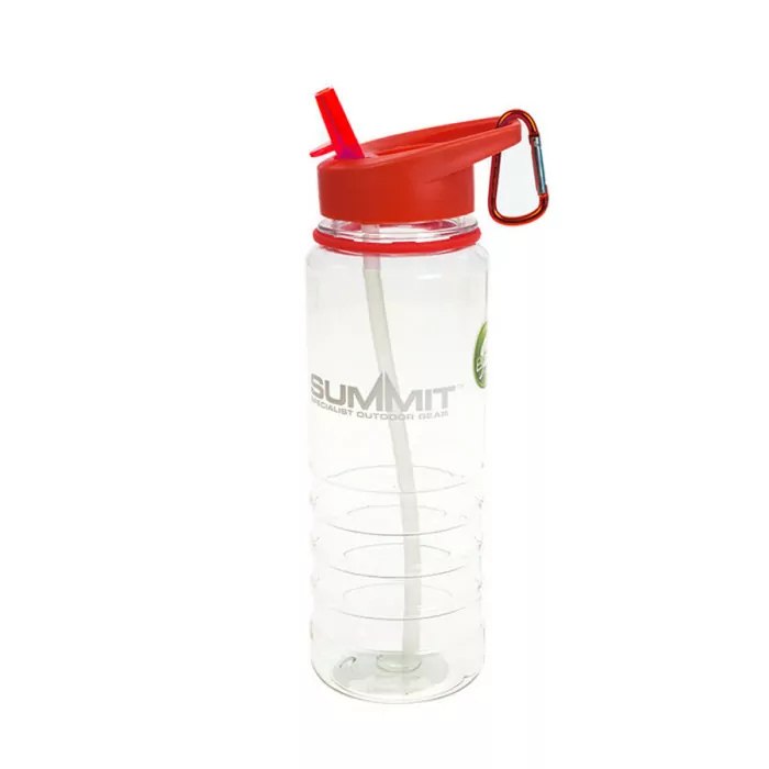 Бутылка Summit Tritan Water Bottle с соломинкой и карабином красная 700 мл  