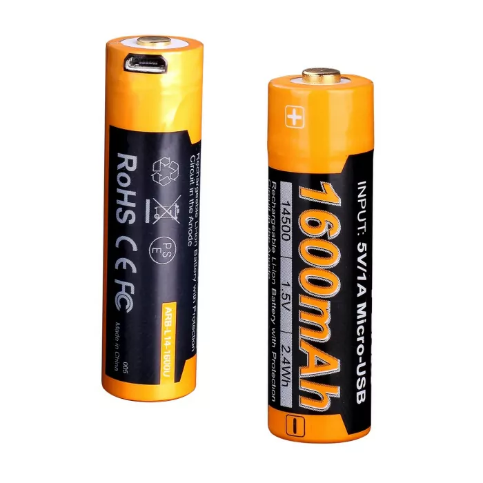 Аккумулятор 14500 Fenix ARB-L14-1600U micro usb зарядка  