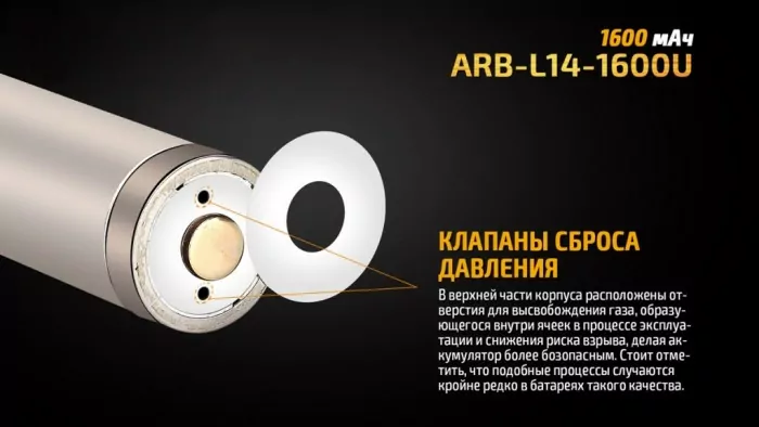 Аккумулятор 14500 Fenix ARB-L14-1600U micro usb зарядка  