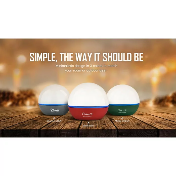 Кемпинговый фонарь Olight Obulb,55 lm, белый/красный свет, цвет зеленый  