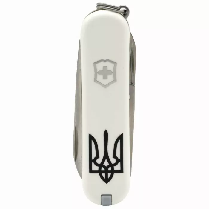 CLASSIC SD UKRAINE  58мм/1сл/7функ/бел /ножн /Трезубец.черн.  
