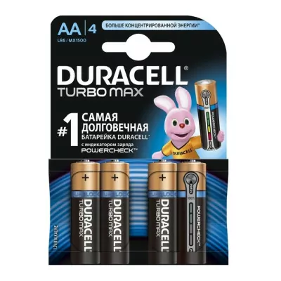 Батарейка AA Duracell LR06 MN1500 KPD 04*20 Turbo 4 шт