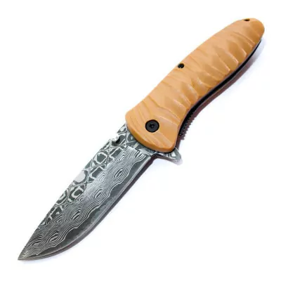 Нож Ganzo G620, клинок с травлением, желтый