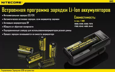 Зарядное устройство Nitecore UM10 (1 канал)  