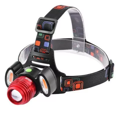 Фонарь налобный + велофара Police 12V 3117-T6+2COB(red)