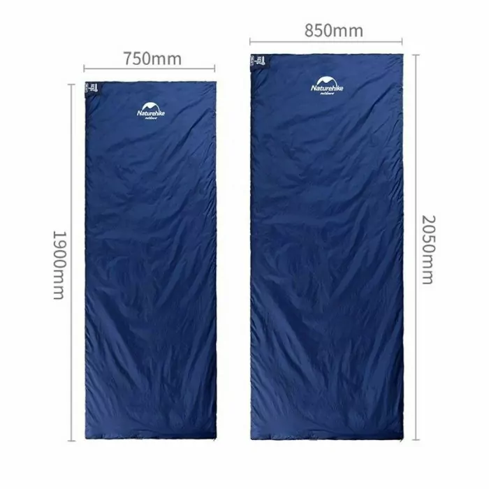 Спальник сверхлегкий Naturehike Ultra light LW 180 NH15S003-D, (20°C), p-p M, правый, голубой  