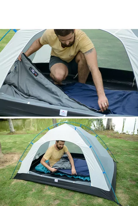 Спальник сверхлегкий Naturehike Ultra light LW 180 NH15S003-D, (20°C), p-p M, правый, голубой  