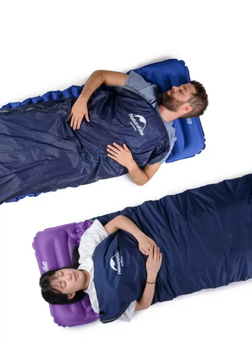 Спальник сверхлегкий Naturehike Ultra light LW 180 NH15S003-D, (20°C), p-p M, правый, голубой  
